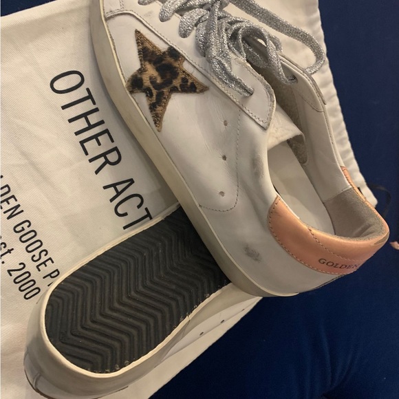 Authentic Golden Goose with leopard print star and silver laces - Picture 2 of 9